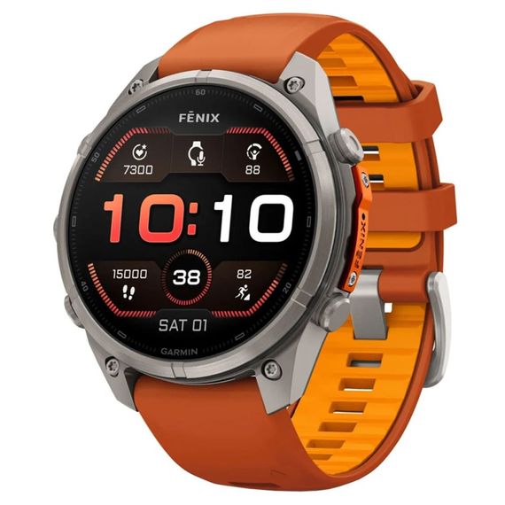Часы Garmin Fenix 9 Pro 47 мм AMOLED Titanium Autumn Orange / Spark Orangey (010-04336-06)