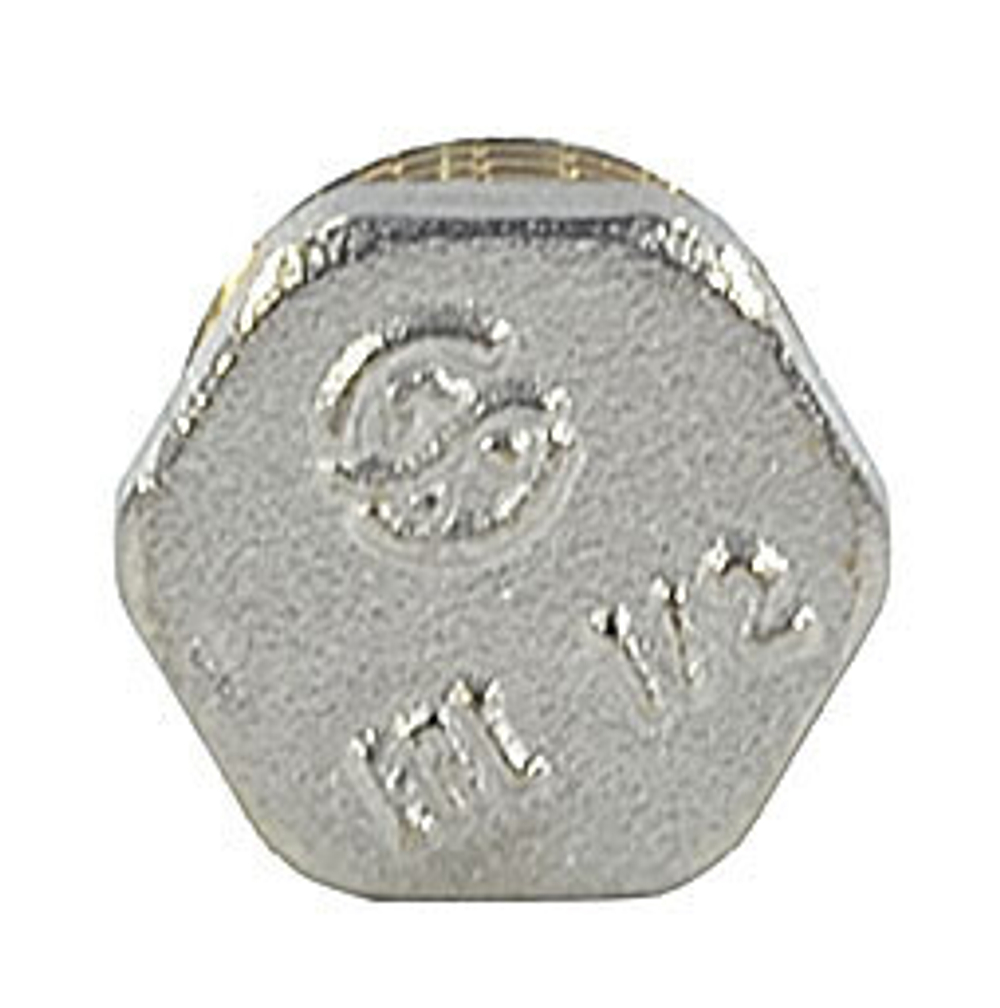 Заглушка латунь никель Ду 20 (3/4") НР 9017 ГОСТ 32585-2013 Aquasfera 9017-02