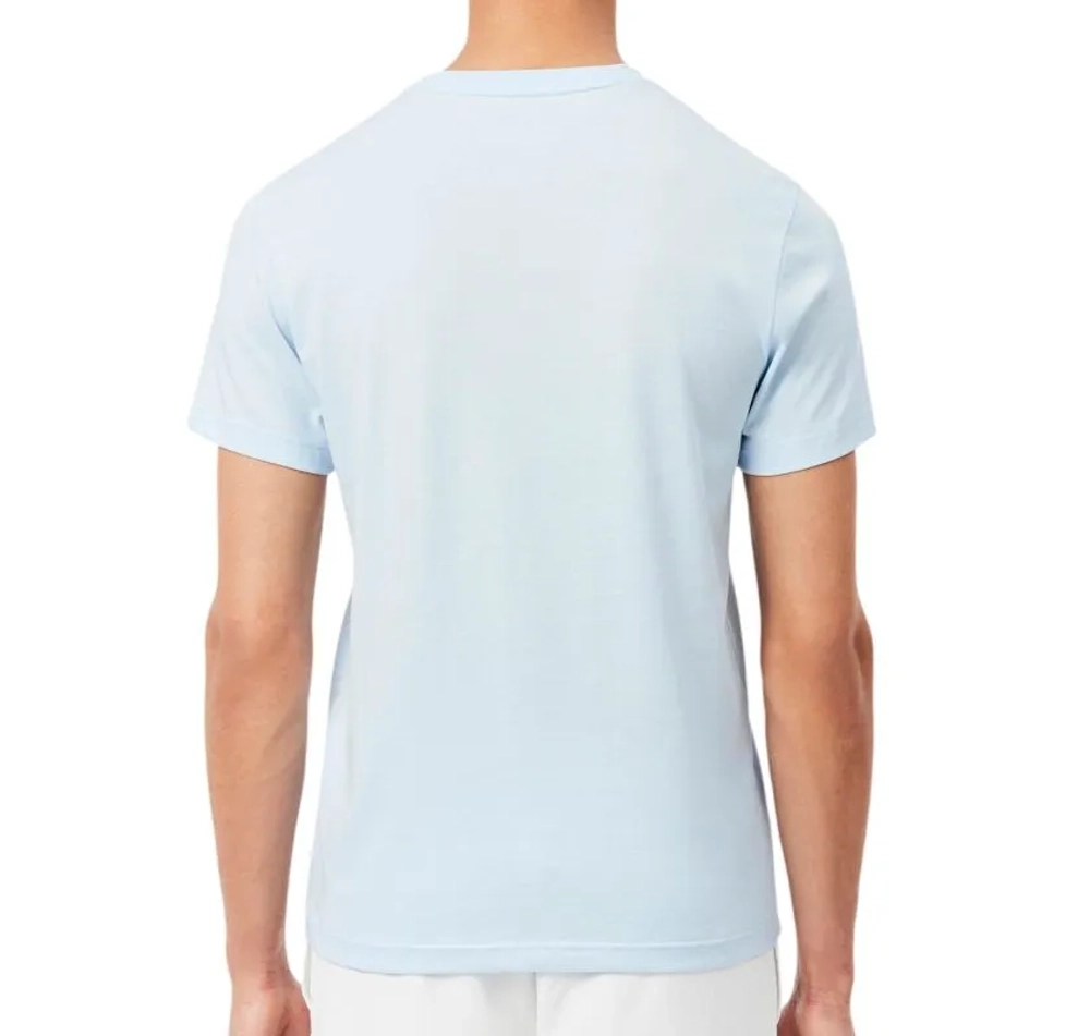Мужская теннисная футболка Lacoste Ultra Dry Printed Sport - light blue/blue