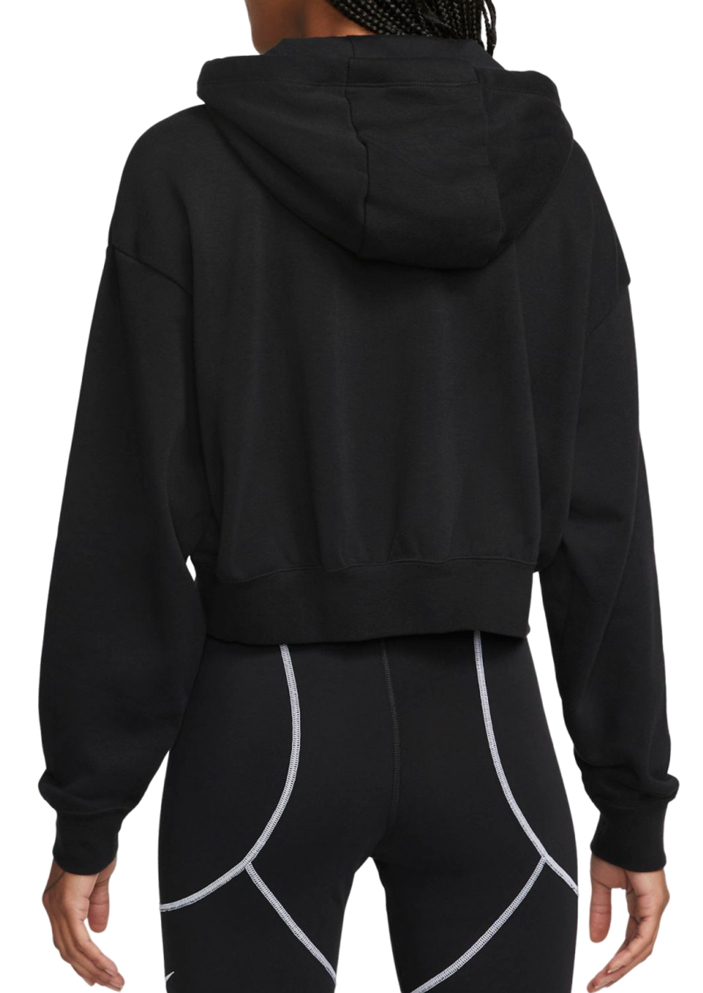 Женская Кофта теннисная Nike Sportswear Club Fleece Oversized Crop Hoodie - черный