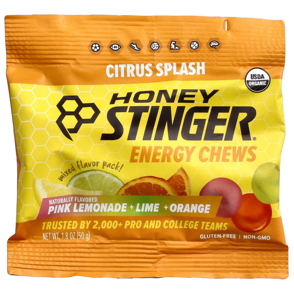 Honey Stinger, Energy Chews, цитрус, 12 пакетиков по 50 г (1,8 унции)