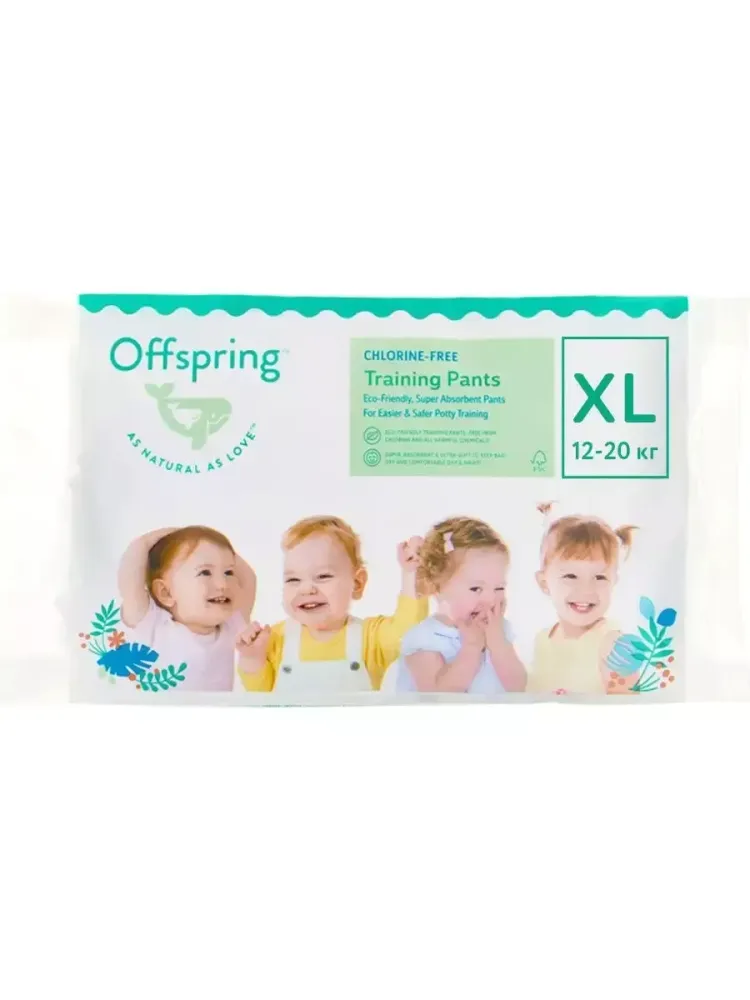 Offspring трусики-подгузники travel pack XL 12-20 3шт Offspring трусики-подгузники travel pack XL 12-20 3шт
