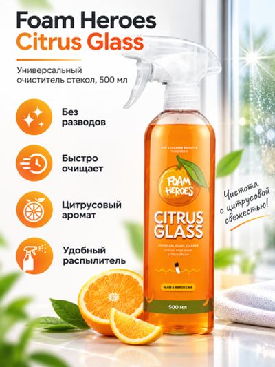 Foam Heroes Citrus Glass универсальный очиститель стекол, 500мл