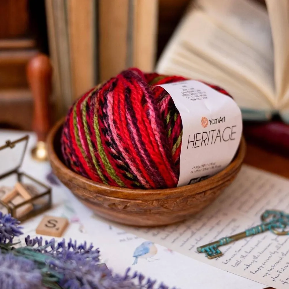Пряжа Heritage, 50г, 125м, 25%шерсть, 75%акрил (цена за 1 шт)