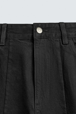 ZARA ДЖИНСЫ BALLOON FIT НА МОЛНИИ, ЧЕРНЫЙ