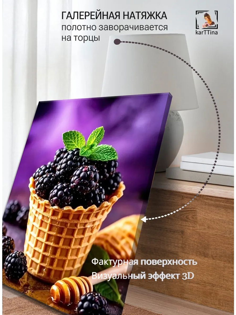 Картина "Сочные ягоды", на стену 50х70см 1шт.