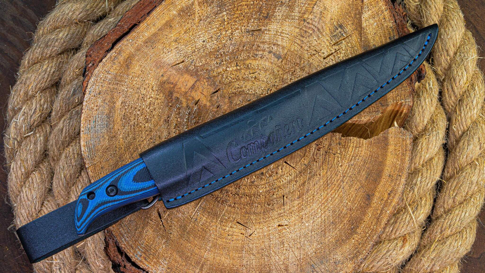 🏆 Туристический нож Companero VG-10 (Cryo) Black-blue G10