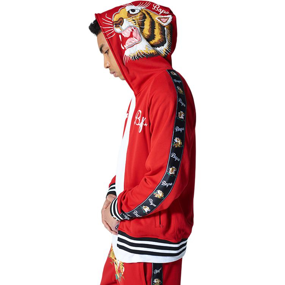 A Bathing Ape Tiger Jersey Full Zip Худи красный