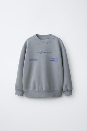 ZARA ТОЛСТОВКА С НАДПИСЬЮ, СЕРЫЙ