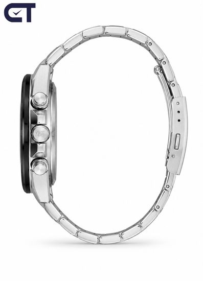 CASIO EQS-940DB-1BVUDF EDIFICE мужские наручные часы — солнечный хронограф с выразительным чёрным циферблатом