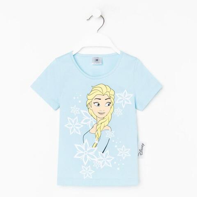 Футболка для девочек "Frozen" р.86-92, голубой 5067132 (Disney), 1 шт.