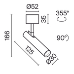 Накладной светодиодный светильник Maytoni Focus T C141CL-L125-6W3K-BBS