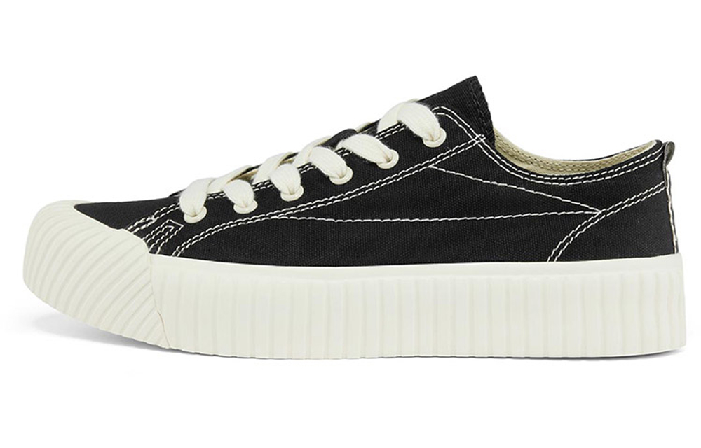 Kappa Classic And Versatile Wear resistant And Lightweight Low top Canvas Shoes Unisex Black