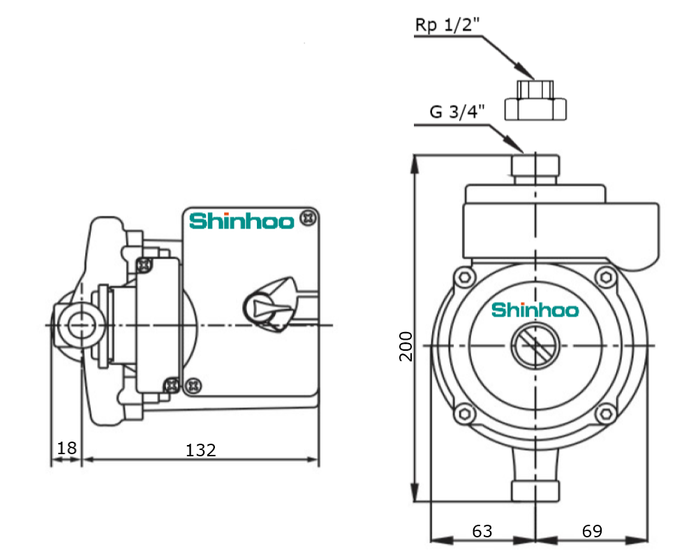 Циркуляционный насос SHINHOO PROMO 15-12A
