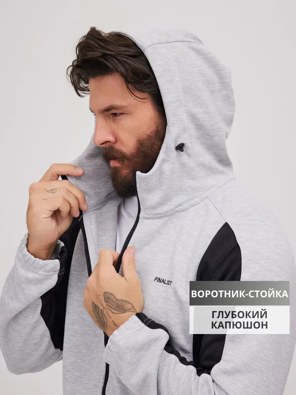 Спортивный костюм с прямыми брюками с капюшоном летний