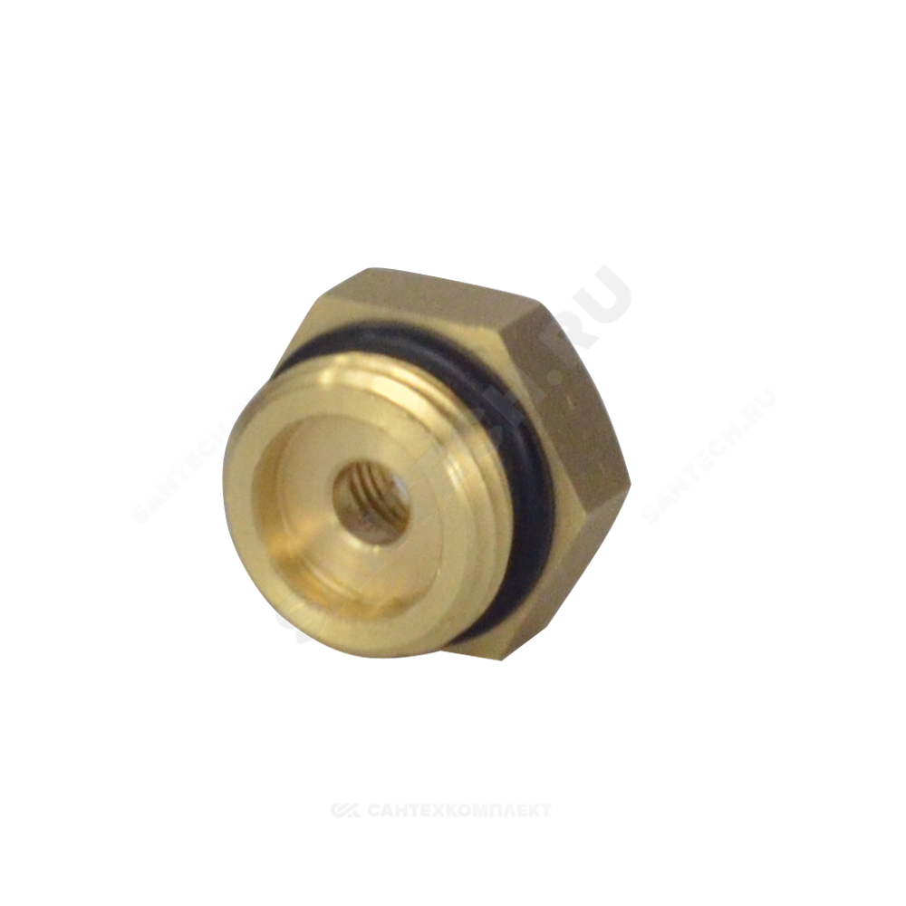 Футорка латунь Ду 15х8 (1/2"х1/4") с резиновым кольцом НР/ВР Апогей 310013