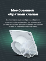 Вентилятор вытяжной с тяговым выключателем и обратным клапаном