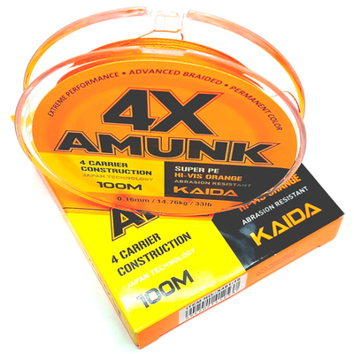 Плетёный шнур 0,18 мм. KAIDA X4 AMUNK 100 метров арт. 491