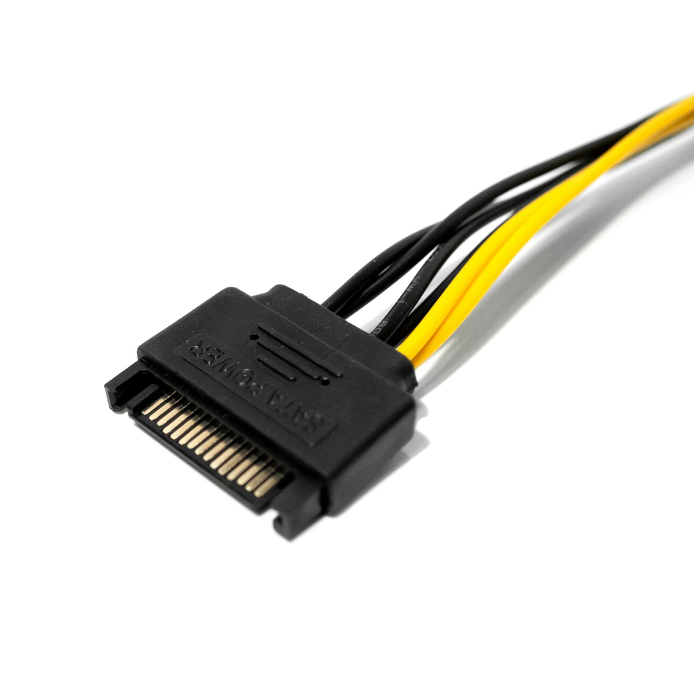 Удлинитель переходник с SATA на 6 pin (20 см), провод питания, для майнинга, (3 шт.)