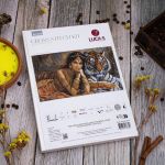 Набор для вышивания нитками Luca-S, Индийская принцесса и тигр, 63,5х38см