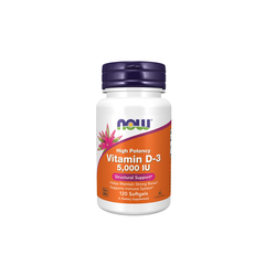 NOW Foods, Vitamin D3 5000 IU, 120 Softgels | Витамин D3, 5000 МЕ, 120 капсул