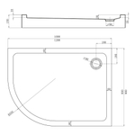 Душ. поддон Veconi TZ55RB Арт. TZ55RB-10080-C5 Акриловый (1000x800x150, черный, асимметричный,пр
