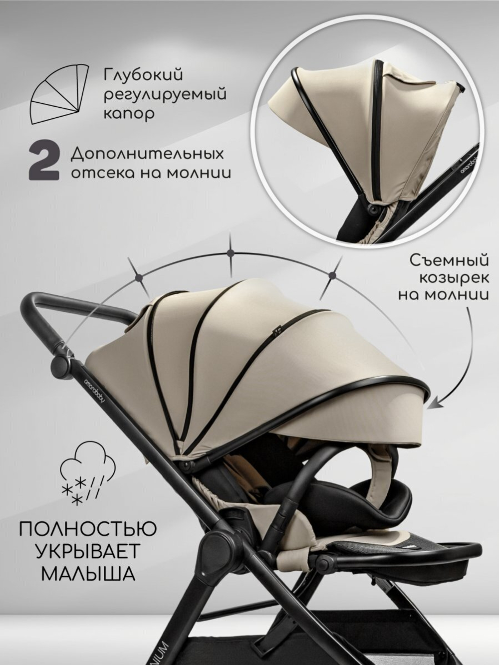 Прогулочная коляска с реверсивным блоком Amarobaby, Somnium