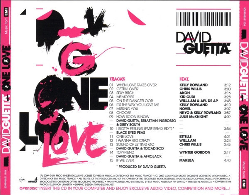 David Guetta — One Love (CD)
