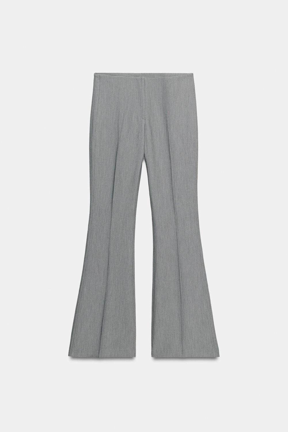 ZARA БРЮКИ FLARE С ЗАНИЖЕННОЙ ТАЛИЕЙ, МЯГКИЙ СЕРЫЙ
