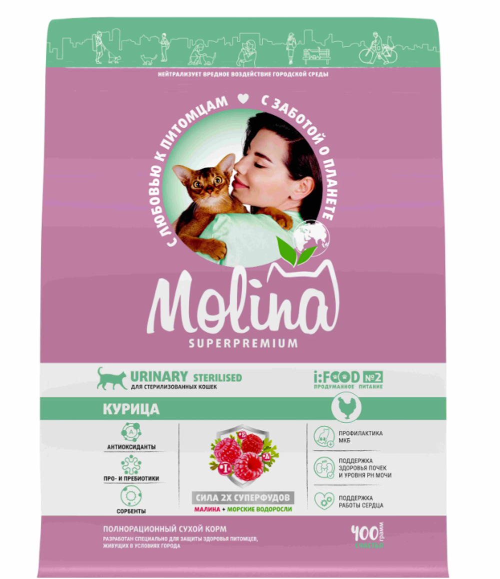 Molina Urinary Sterilised Курица 400 г