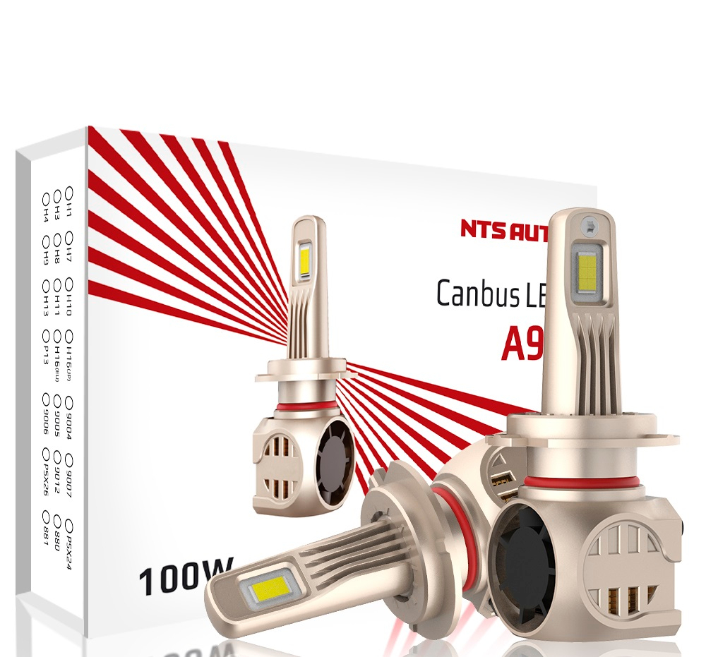 Автолампа LED Н 7 к-т NTS (радиатор+вентилятор) A95 100W CANBUS 4300K 5500Lm  (A95H7-4300K)