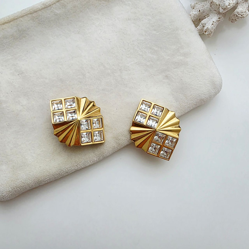 Крупные клипсы Swarovski ромбы