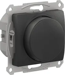 Светорегулятор поворотно-нажимной, LED, RC, 400 Вт Systeme Electric Glossa Антрацит GSL000723