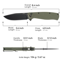 Нож складной SRM 221X-GP Blackwash (14C28N, OD Green G10)