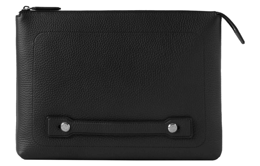 Mulberry Coarse Grain Leather Handheld Laptop Bag Men"s Black