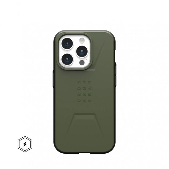 Чехол с поддержкой MAGSAFE Uag Civilian для iPhone 15 Pro 6.1", цвет оливковый (Olive Drab)