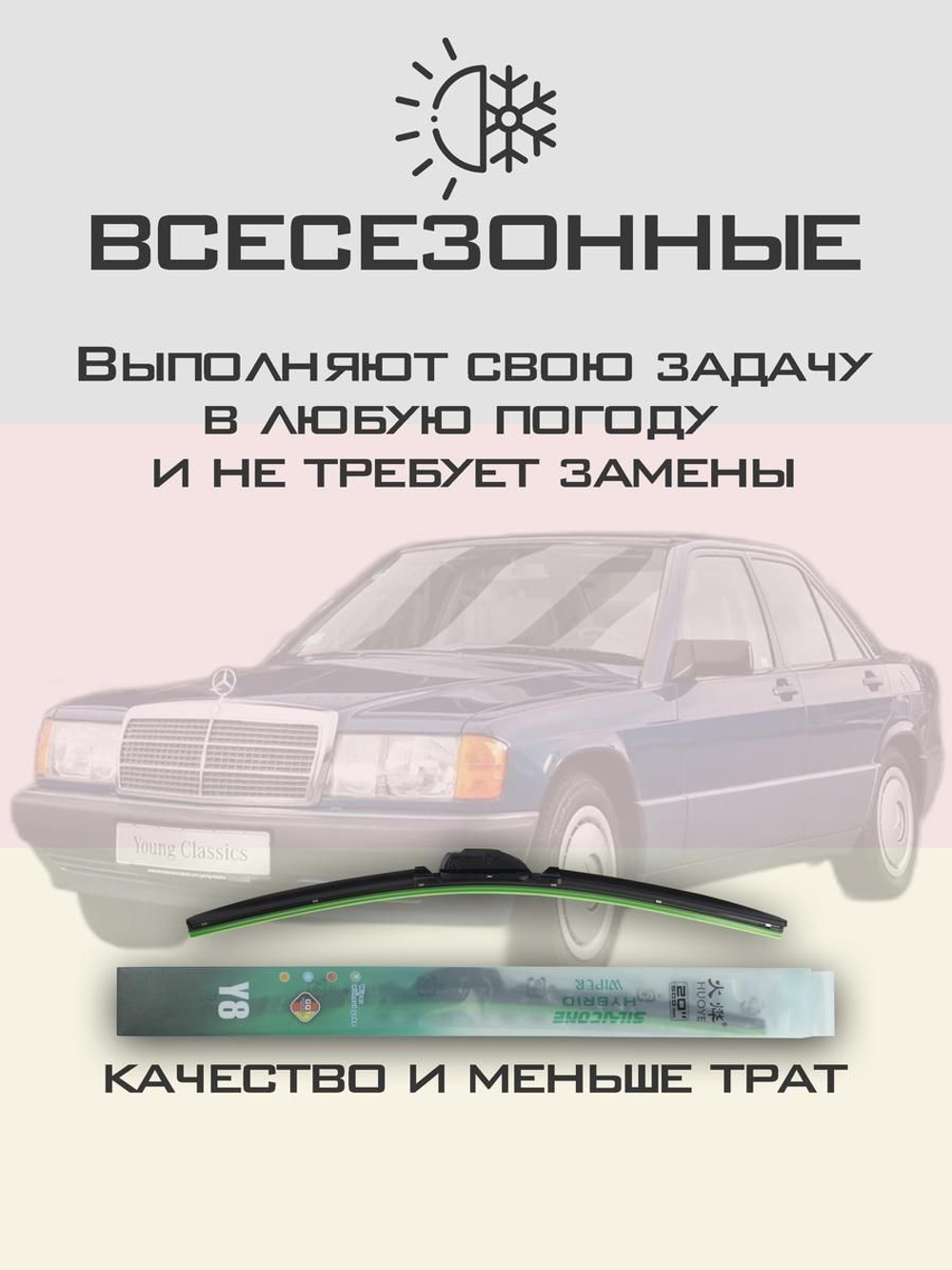 Щетки стеклоочистителя HUOYE Y8 600/ мм на Ligier Ambra | Hook/J-Hook