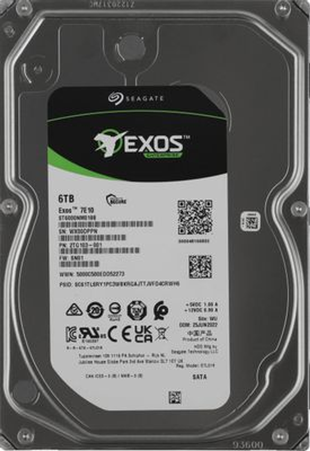 Серверный жесткий диск HDD Seagate Exos 7E10 6TB SAS 7.2K 3.5" ST6000NM019B