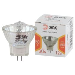 Лампа галогенная ЭРА GU4-MR11-50W-12V-30CL GU4 50Вт софит теплый белый свет | Лампы галогенные Точечные (MR, PAR)