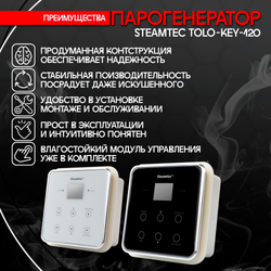 Steamtec TOLO KEY 120 - 12 кВт (ВЛАГОСТОЙКИЙ модуль управления), парогенератор для хамама и турецкой бани