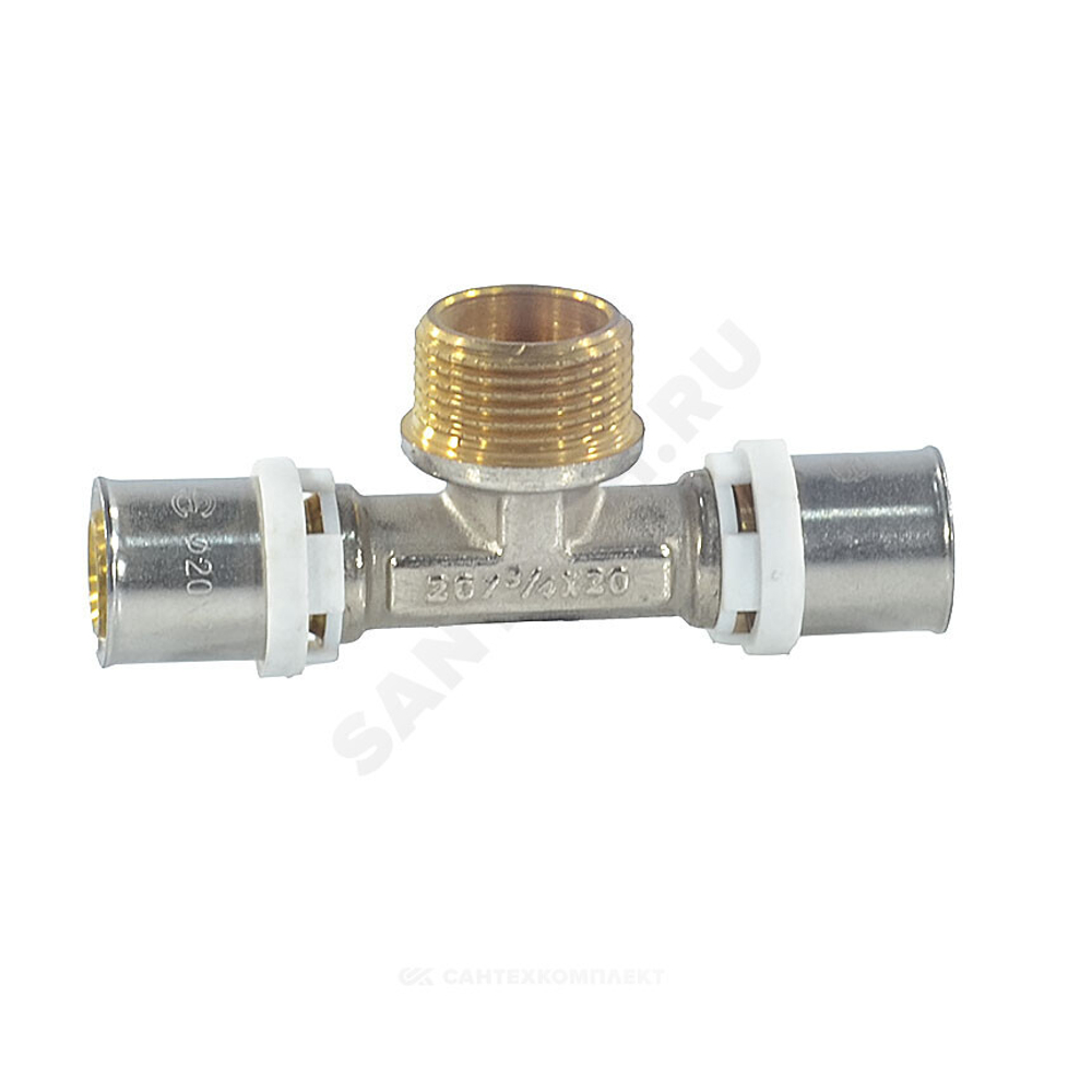Тройник МП латунь пресс Дн 20х3/4"х20 НР ГОСТ 32415-2013 8012 Aquasfera 8012-03