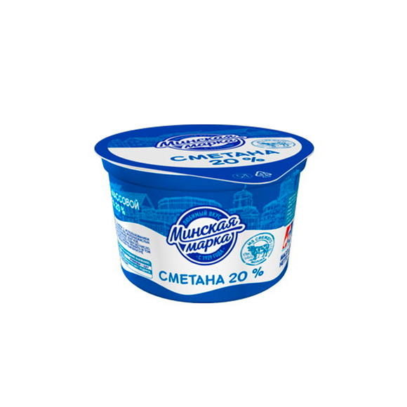 Сметана 20% 180 г, "Минская Марка", Беларусь