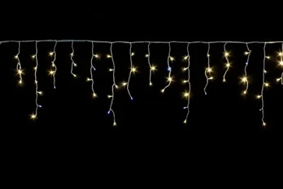Гирлянда для дома БАХРОМА «Мерцание» ш3м* в0,3/0,5/0,7 см 100 ламп LED, прозрачн.провод,1 реж, IP-20, Белый (возможность соединения)