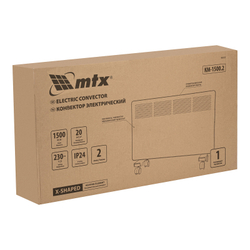 Конвектор электрический MTX КМ-1500.2, 1500 Вт, X-образный нагреватель, колеса, термостат, 98125
