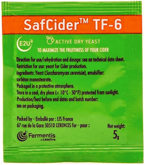 Дрожжи для сидра Fermentis "Safcider TF-6", 5 г [УЦЕНКА]