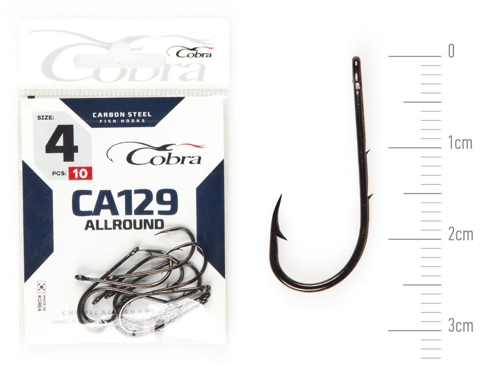 Крючки Cobra ALLROUND CA129  №4, 10 шт.