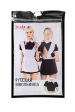 Верхняя часть костюма «Русская школьница», Pecado BDSM, топ, банты, коричнево-белый, 40