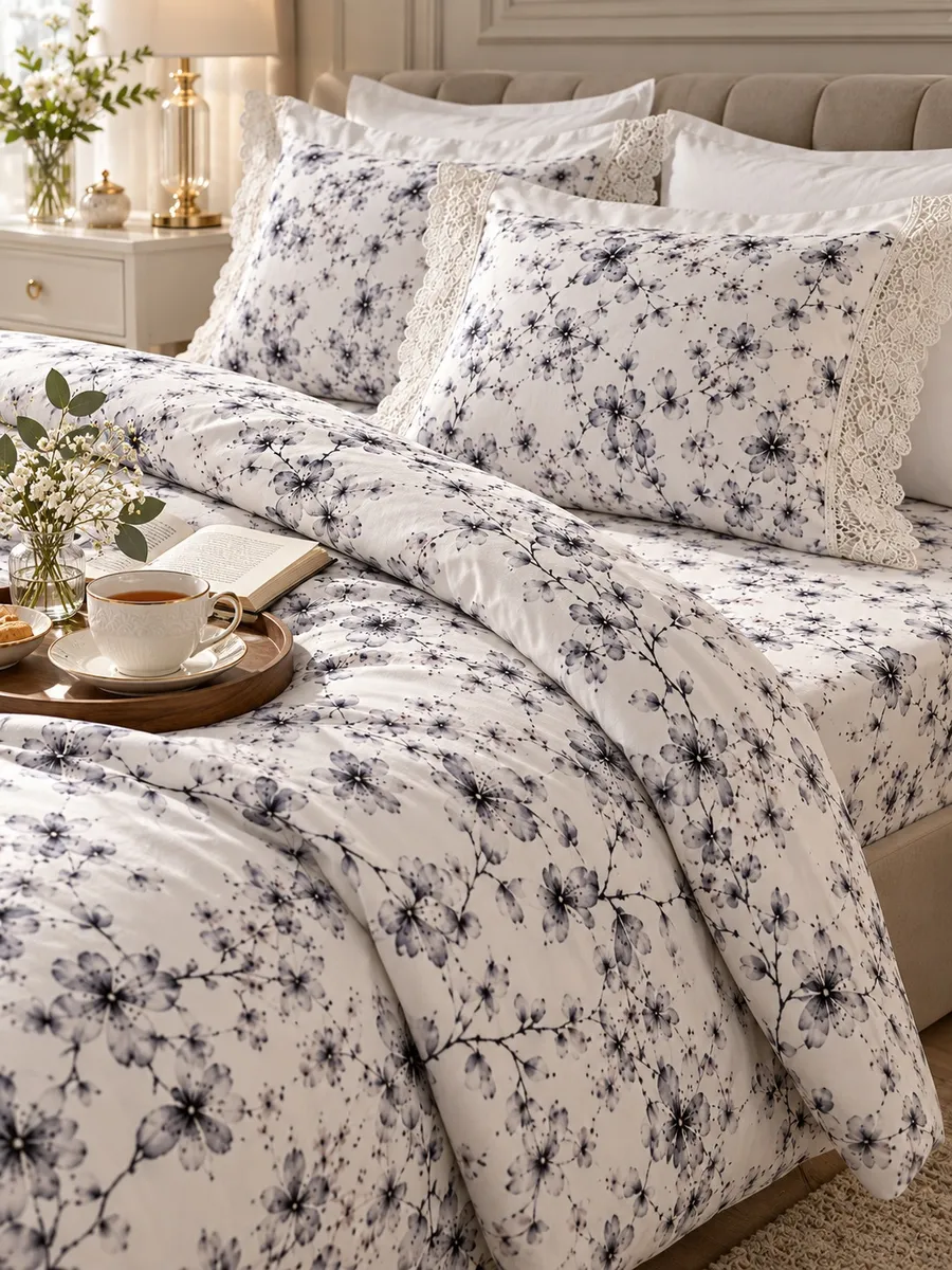 Gelin Home КПБ 6 пр. ZENAN серый цвет пододеяльник 200*220, простынь 240*260, наволочки 50*70 2шт, декоративные наволочки 50*70 2шт GLNN545 — фото 5