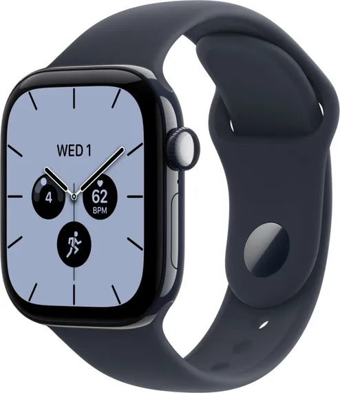 Часы Apple Watch Series 12, 46 мм, керамика цвета «тёмно-синяя ночь», ремешок Sport Band цвета «морской синий»