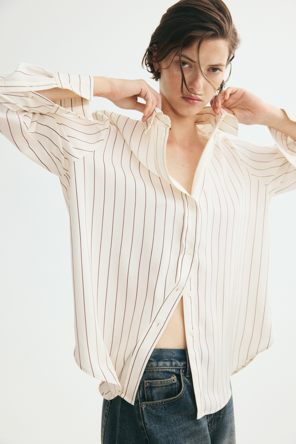 Рубашка из тканой материи с длинными рукавами - H&M